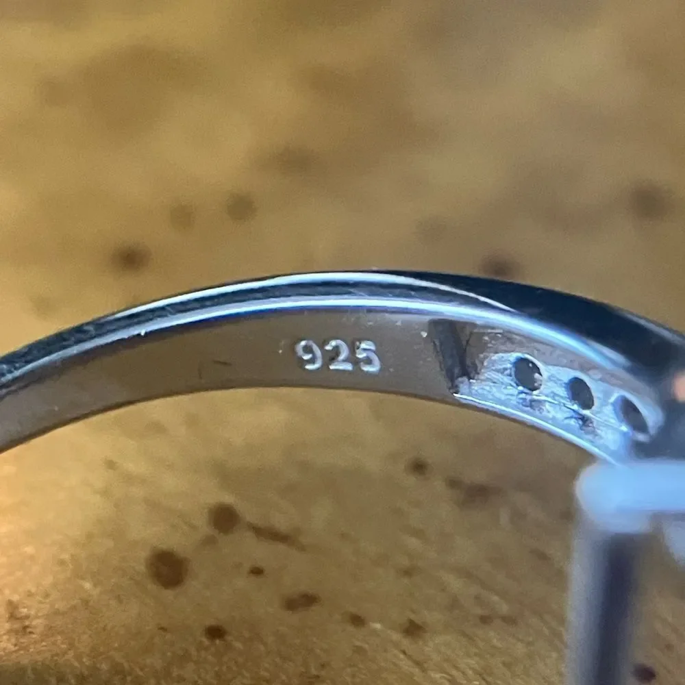Natural Aquamarine Sterling Silver Ring Size 9